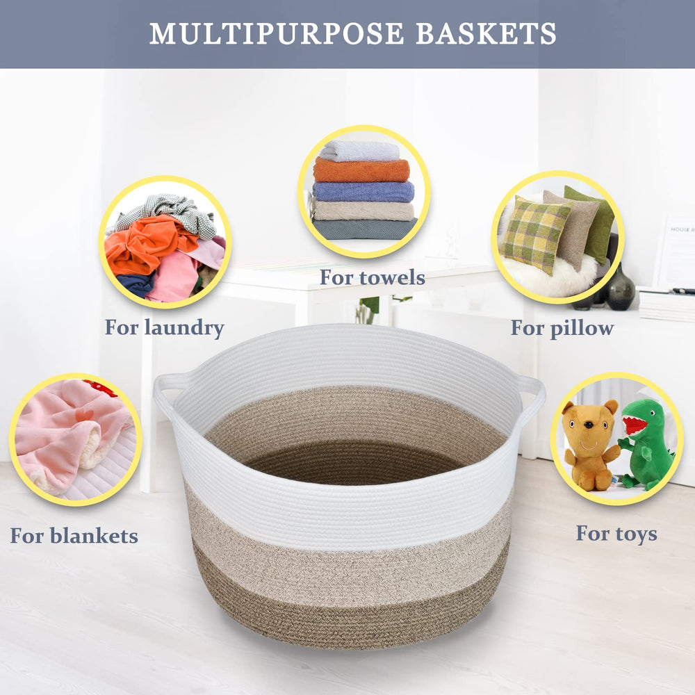 BOSROTY heavy-load-friendly basket with reinforced handles for easy transport