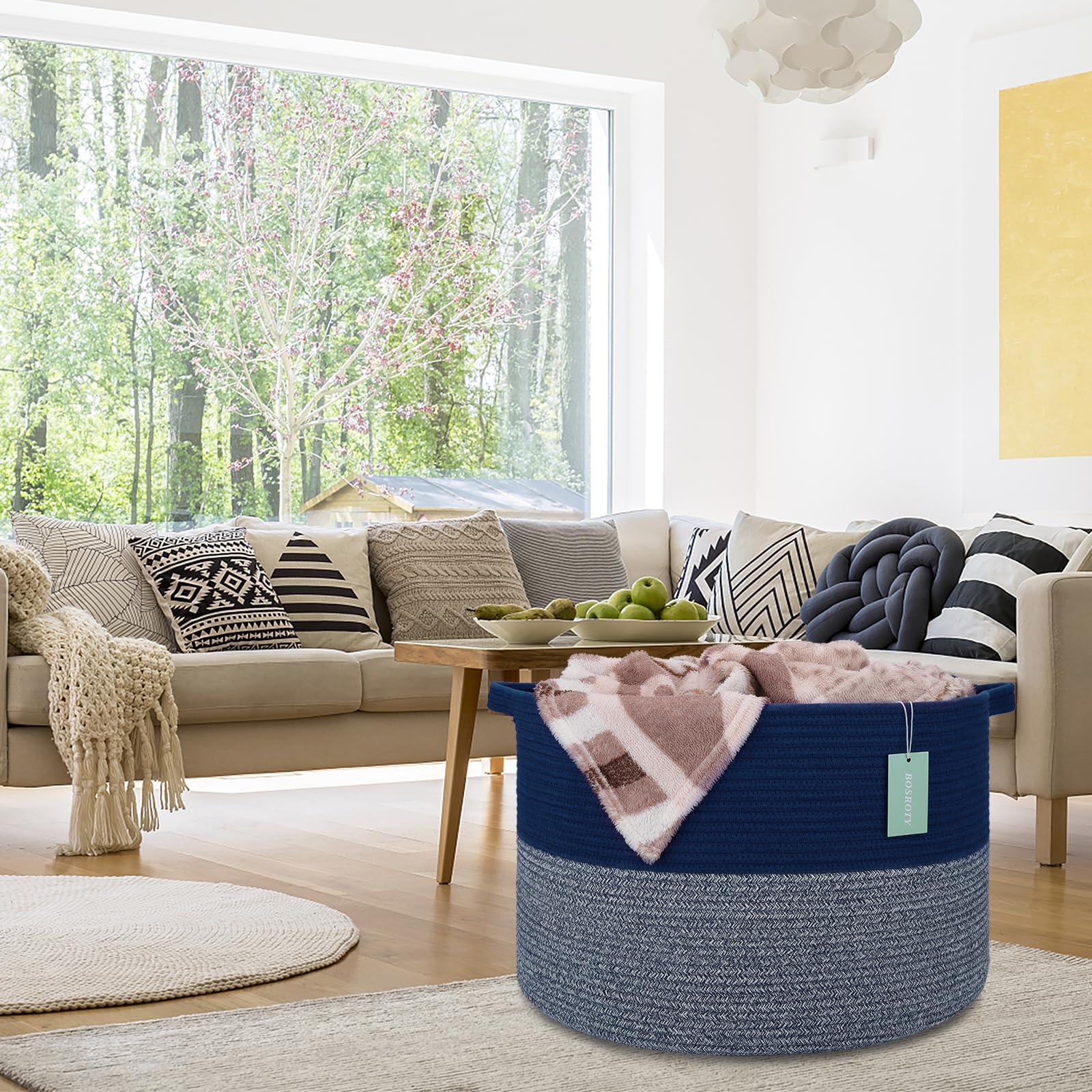 BOSROTY foldable storage basket saving space when not in use.