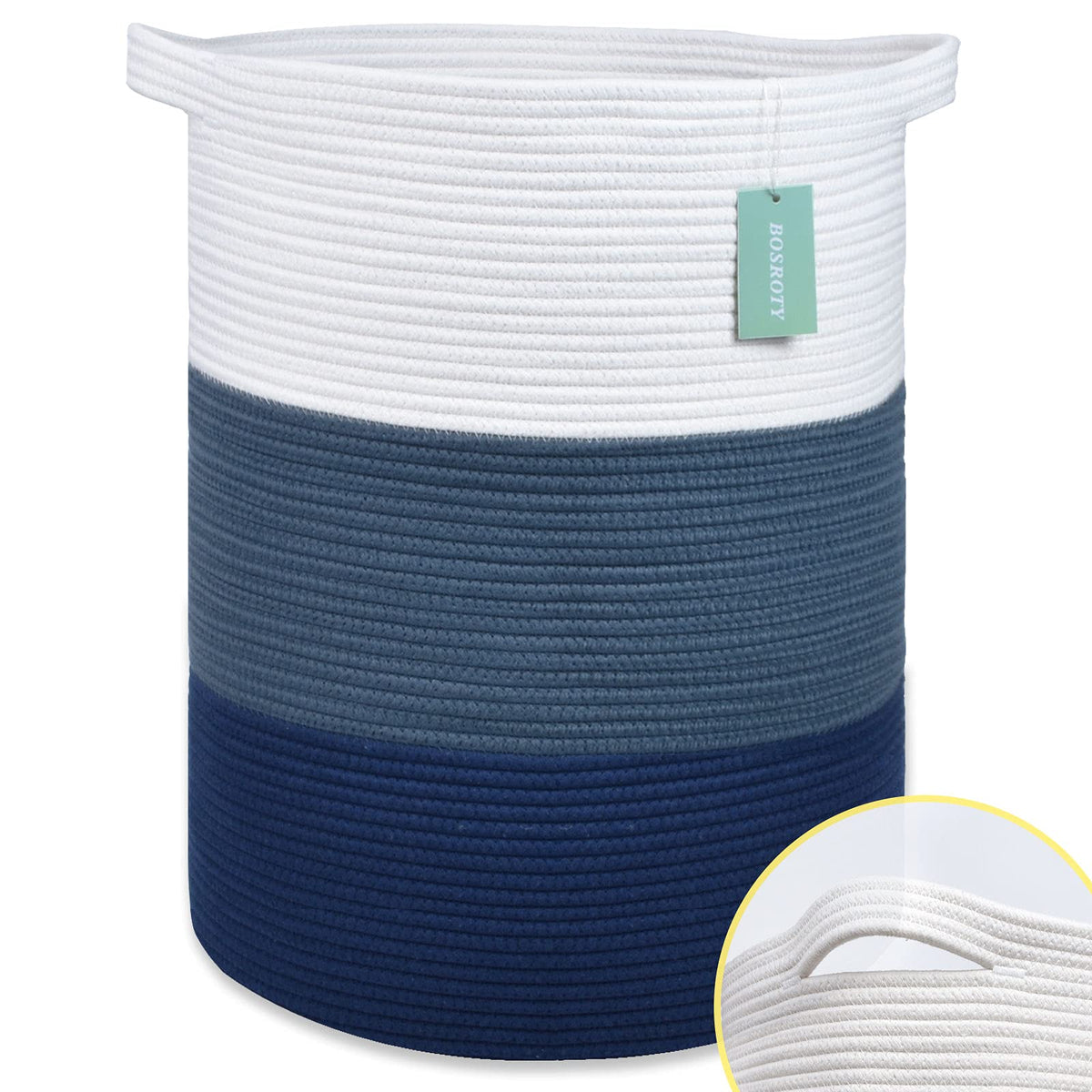 BOSROTY large blanket basket 16x22 stores blankets neatly in living spaces