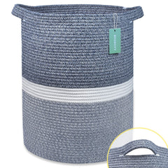 BOSROTY Large Blanket Basket with braided cotton rope texture for toy organization