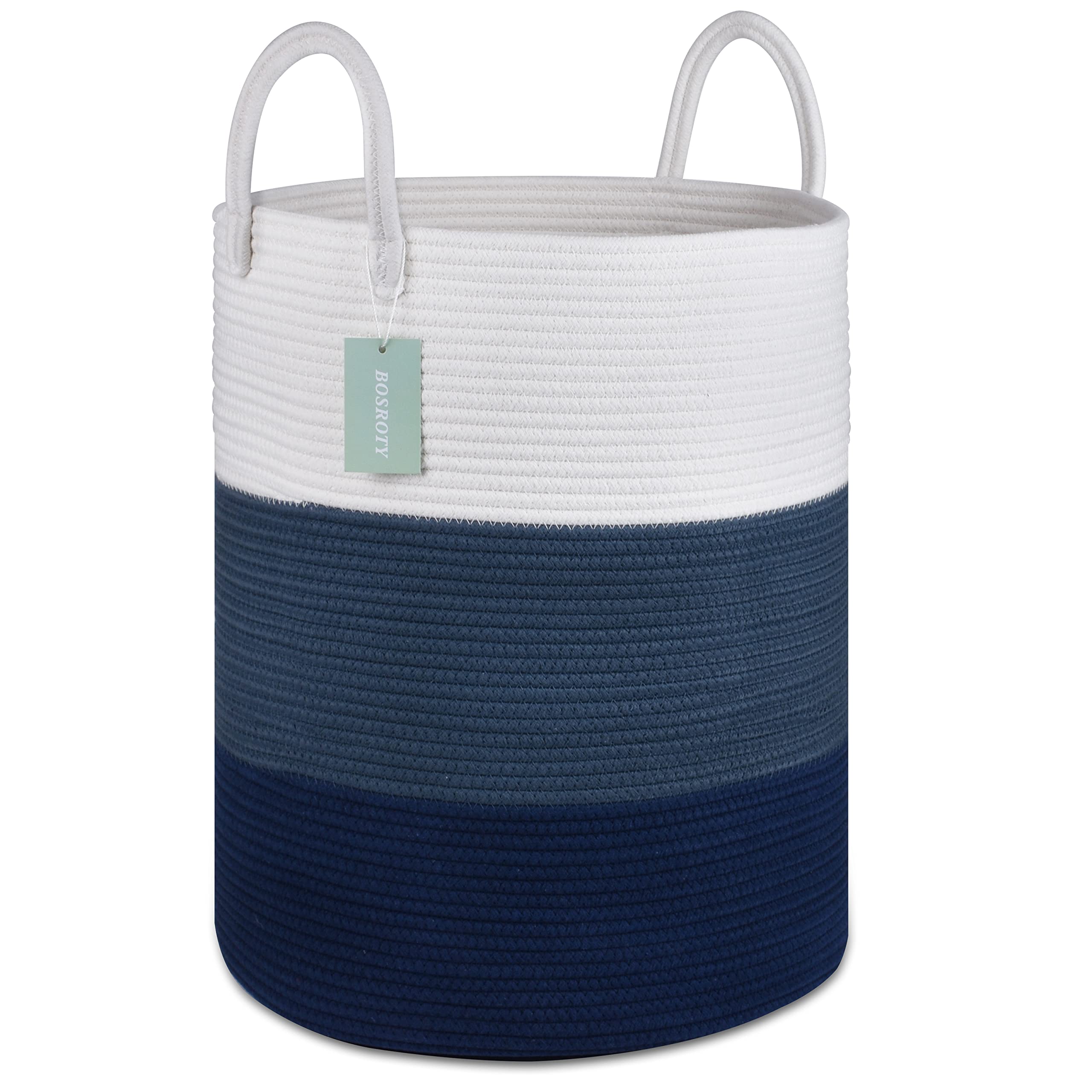 BOSROTY large blanket basket front view for blankets and toys storage