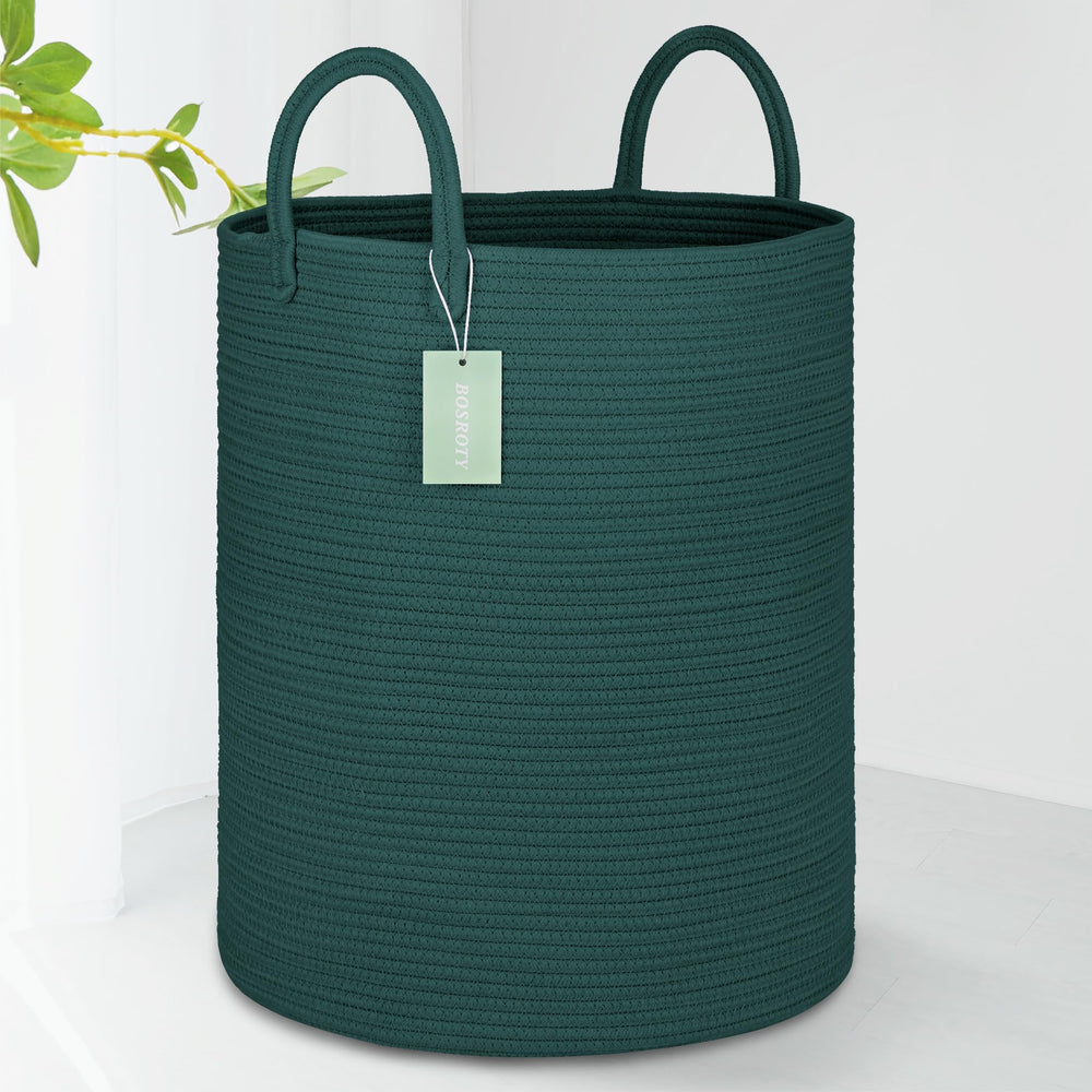 BOSROTY large laundry hamper front view showing 65L capacity for organized clothes