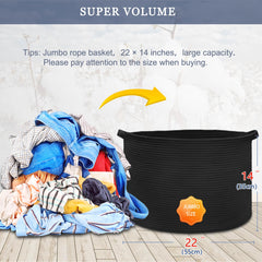BOSROTY laundry hampers cotton rope weave keeps clothes tidy and accessible.