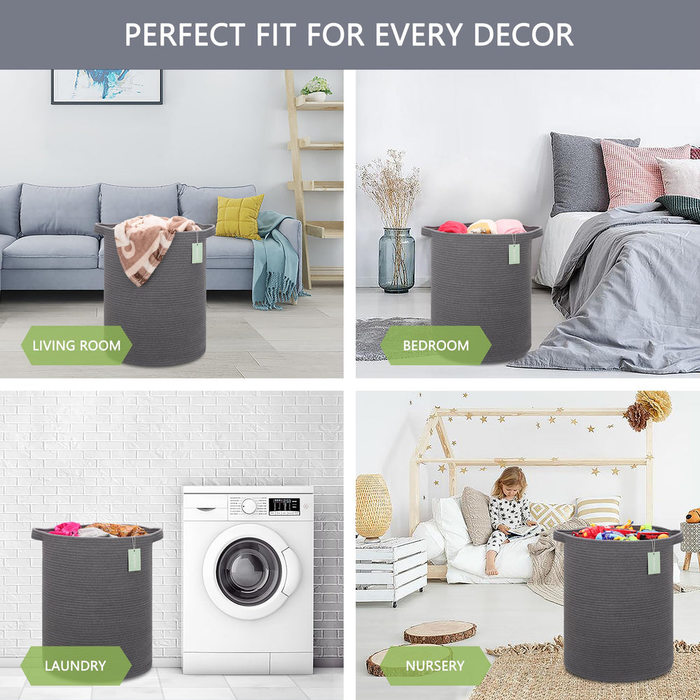 BOSROTY laundry hamper in living room doubles as stylish storage