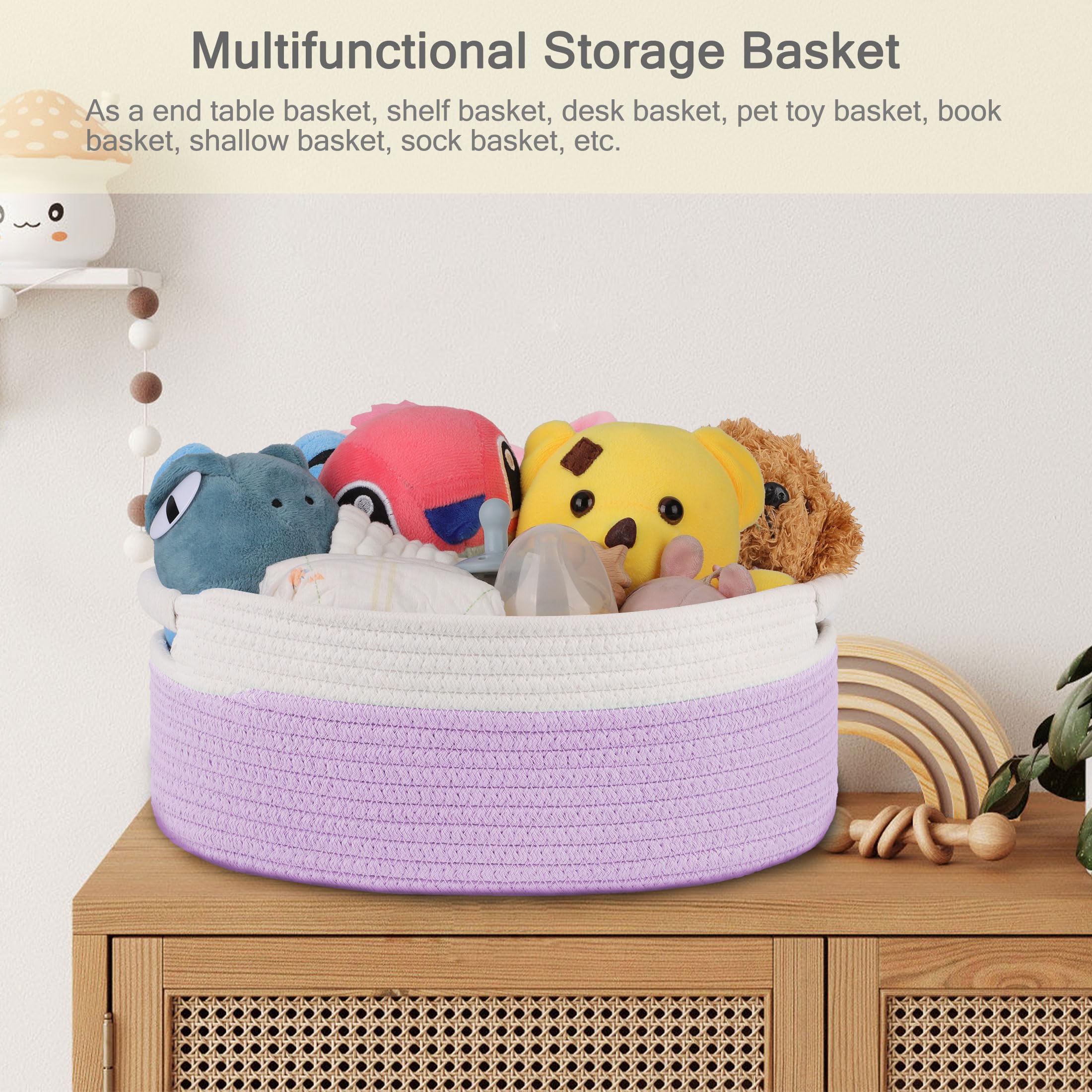 BOSROTY pet toy basket helps keep cats and dogs toys tidy.