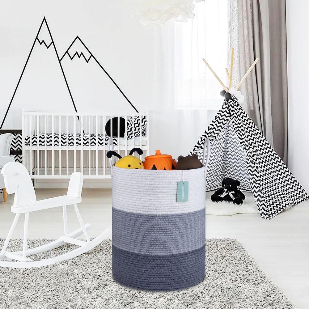 BOSROTY room-decor-basket doubles as stylish decor while organizing items.