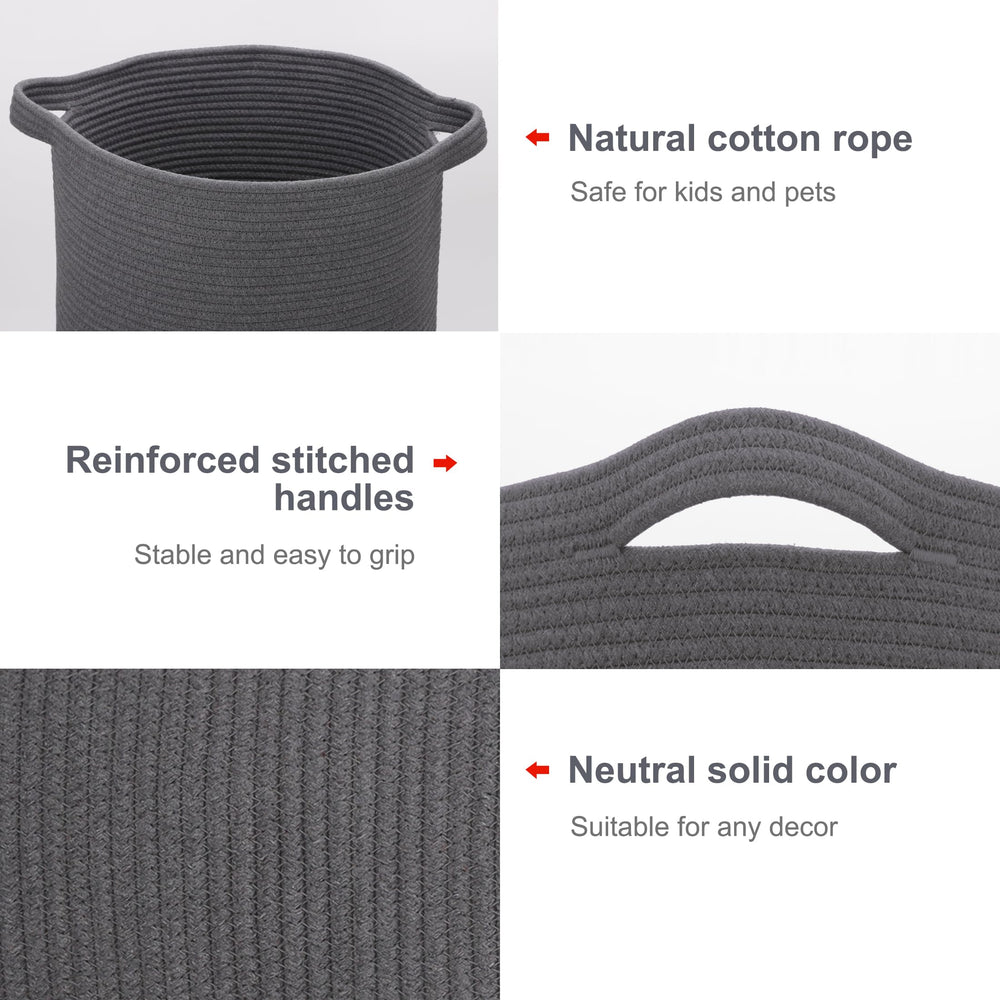 BOSROTY rope basket folded flat highlights collapsible storage