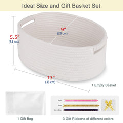 BOSROTY basket with clear cellophane bag presents a polished gift display.