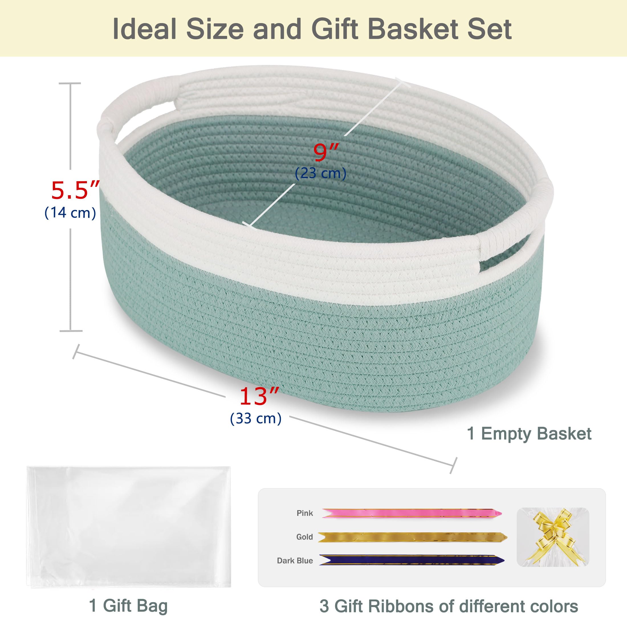 Bosroty basket close-up of natural cotton rope weave, sturdy and skin-friendly