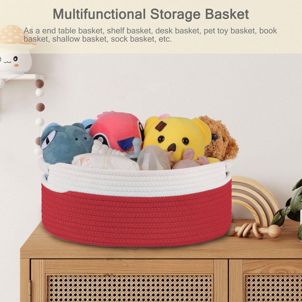 BOSROTY end-table storage basket blending with home decor