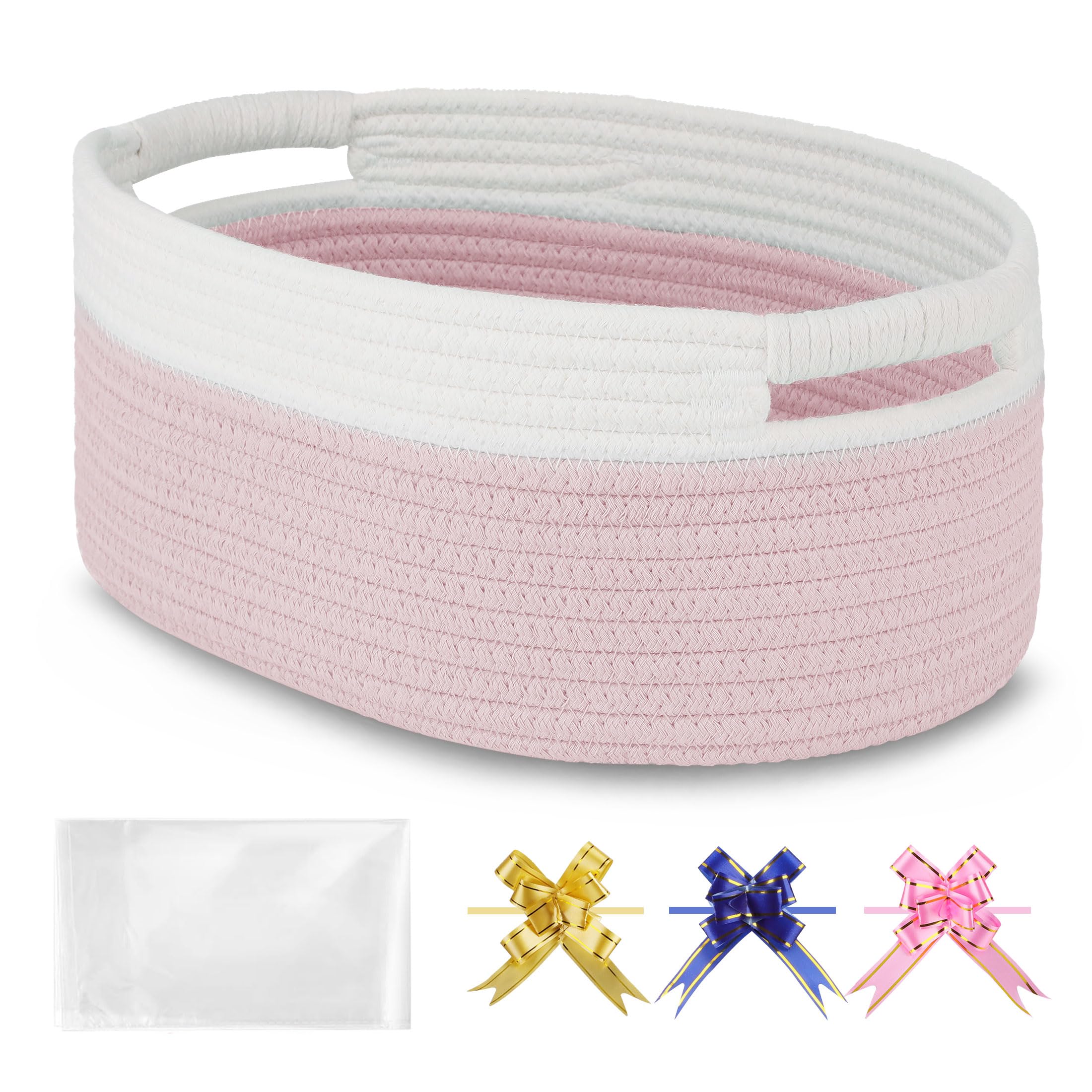 BOSROTY small woven basket with gift set and ribbons, ready for gifting occasions.