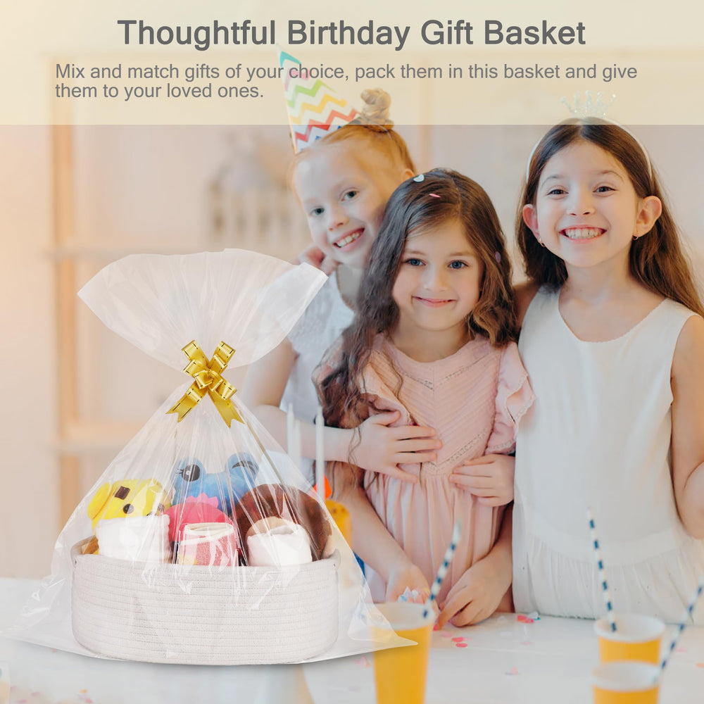 BOSROTY basket and ribbons add colorful finishing touch for celebrations.