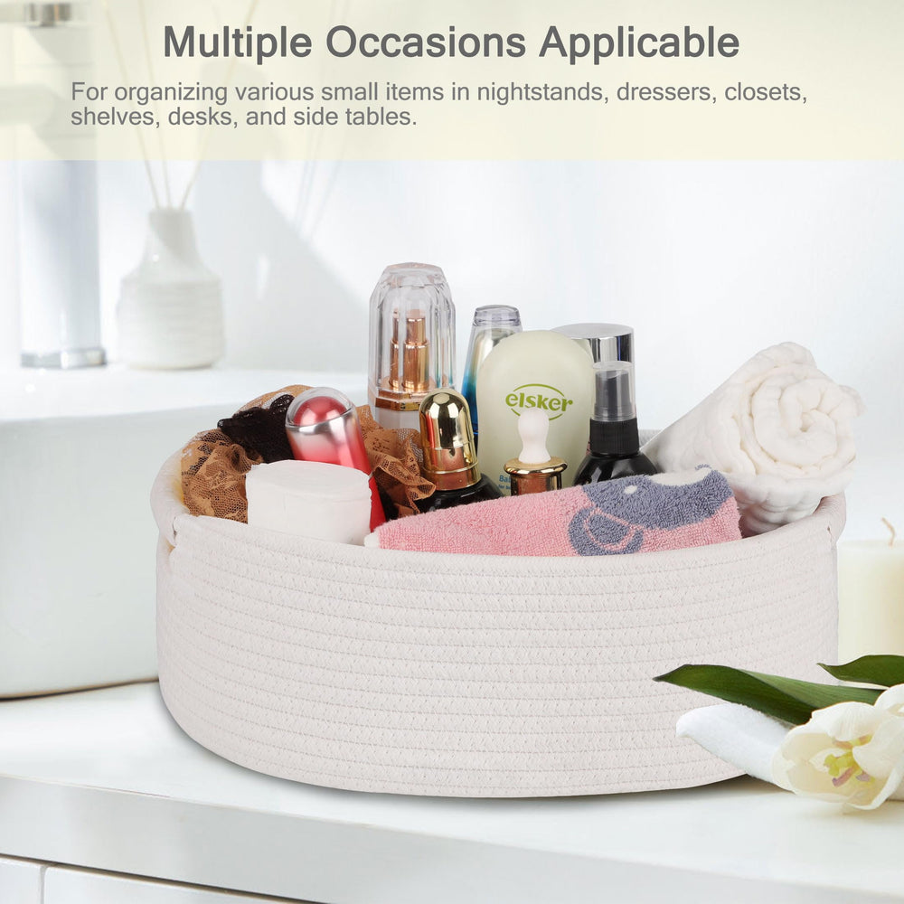 BOSROTY basket side view highlights soft cotton rope material.