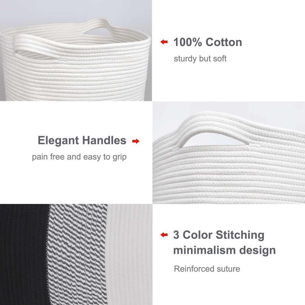 BOSROTY tall laundry basket 72L keeps bedrooms clutter-free and easy to carry.