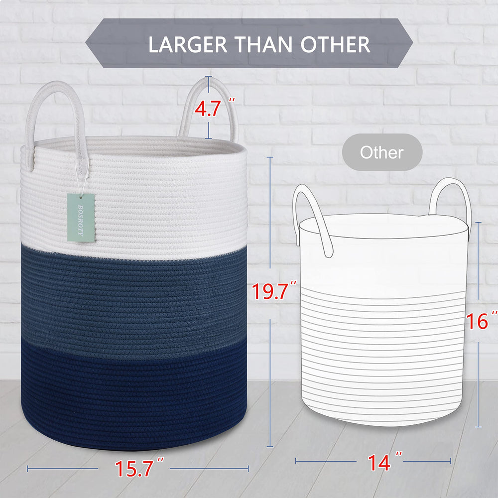 BOSROTY tall laundry hamper with handles for easy laundry transport