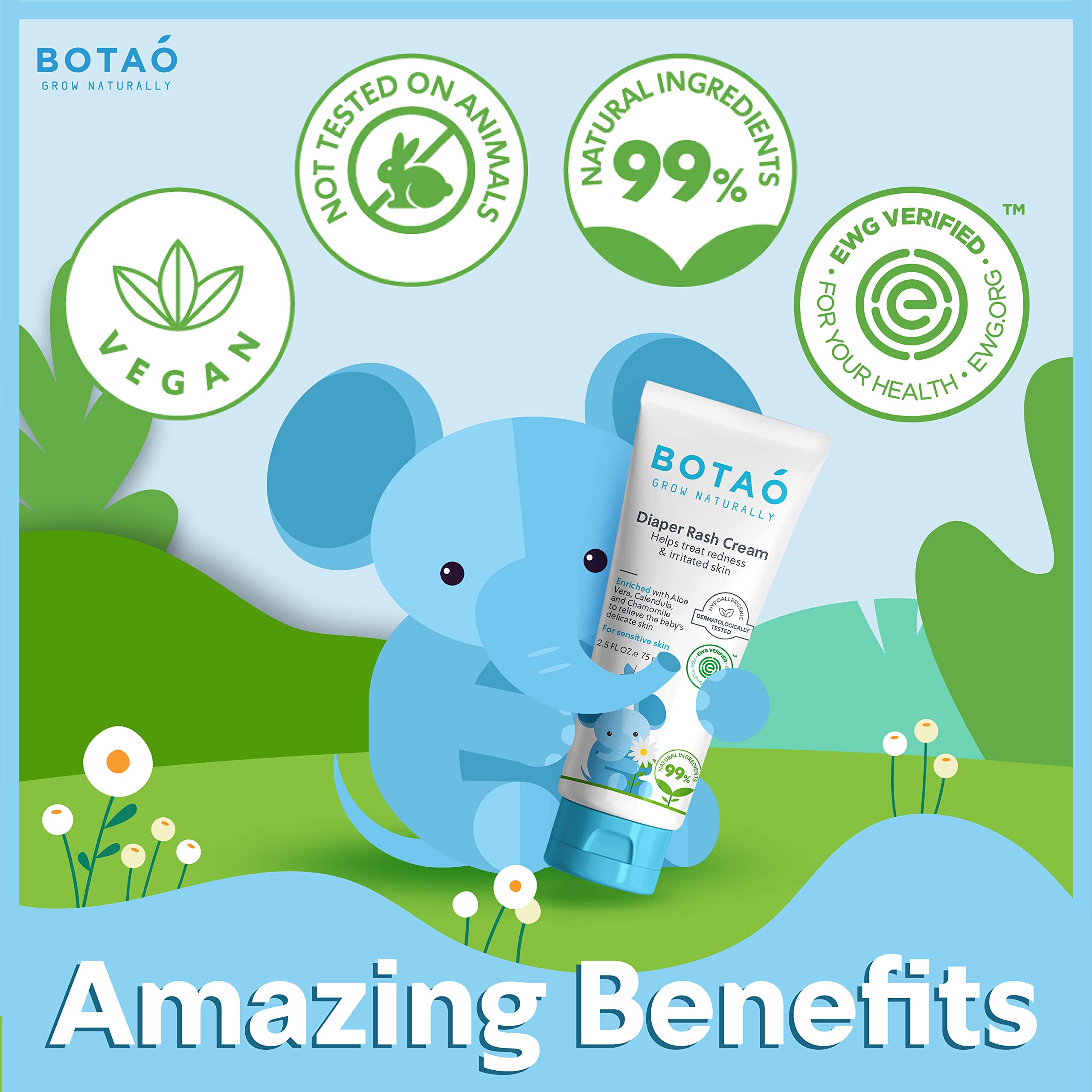 BOTAO diaper cream texture close-up showing smooth, easily spreadable ointment