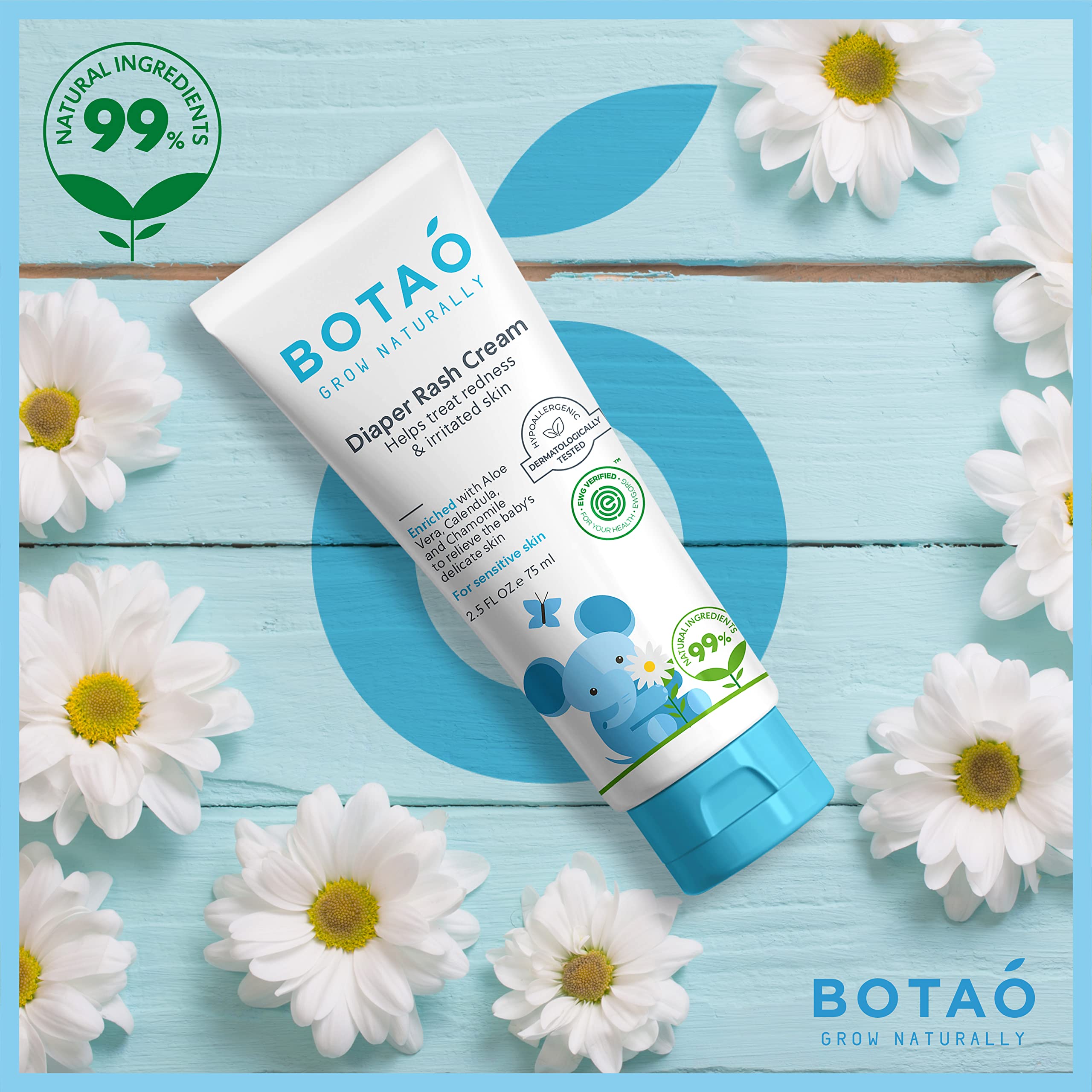 BOTAO cruelty-free eco-friendly badge signals gentle care for baby and environment