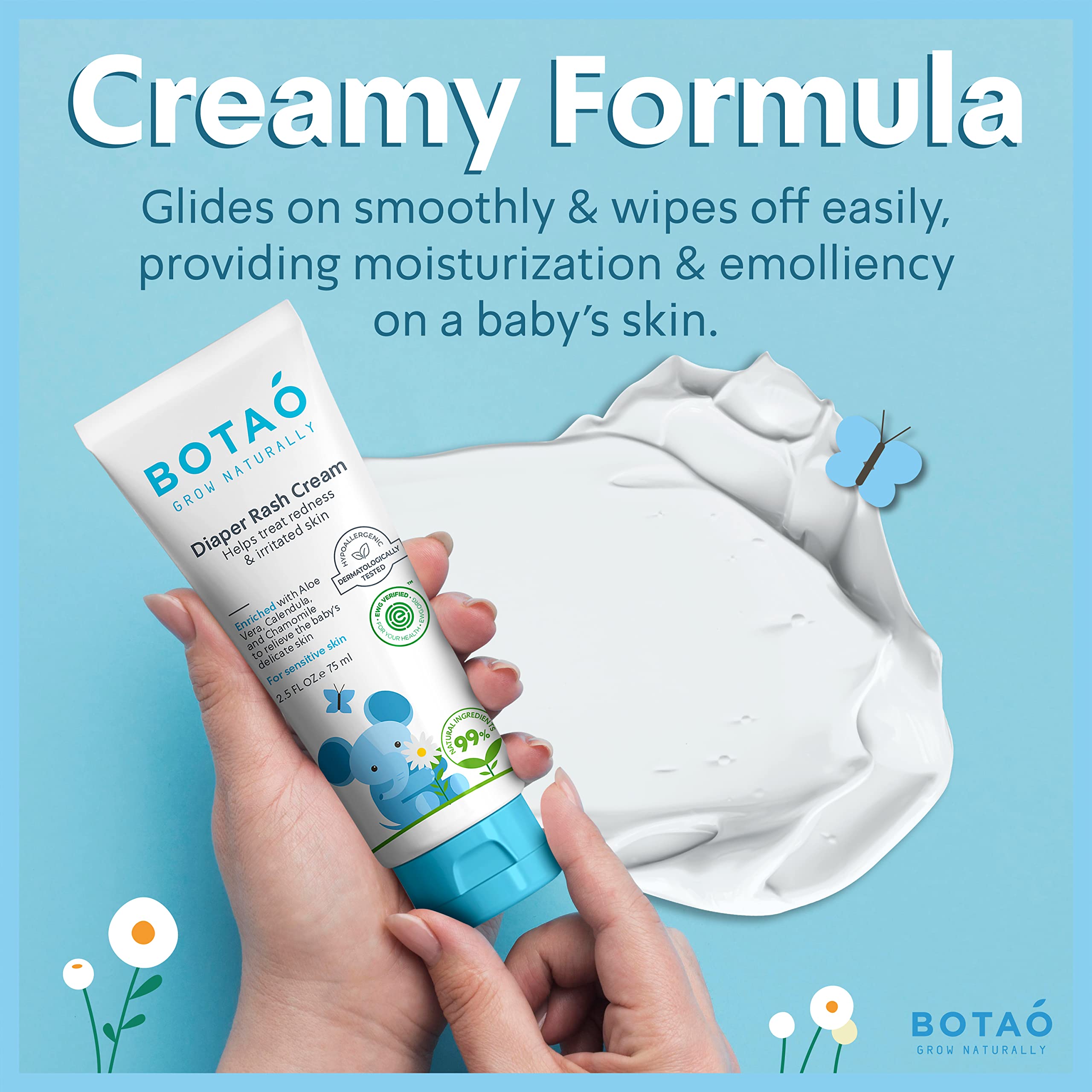 BOTAO Packaging reflects a compact 2.5 oz tube for on-the-go use.