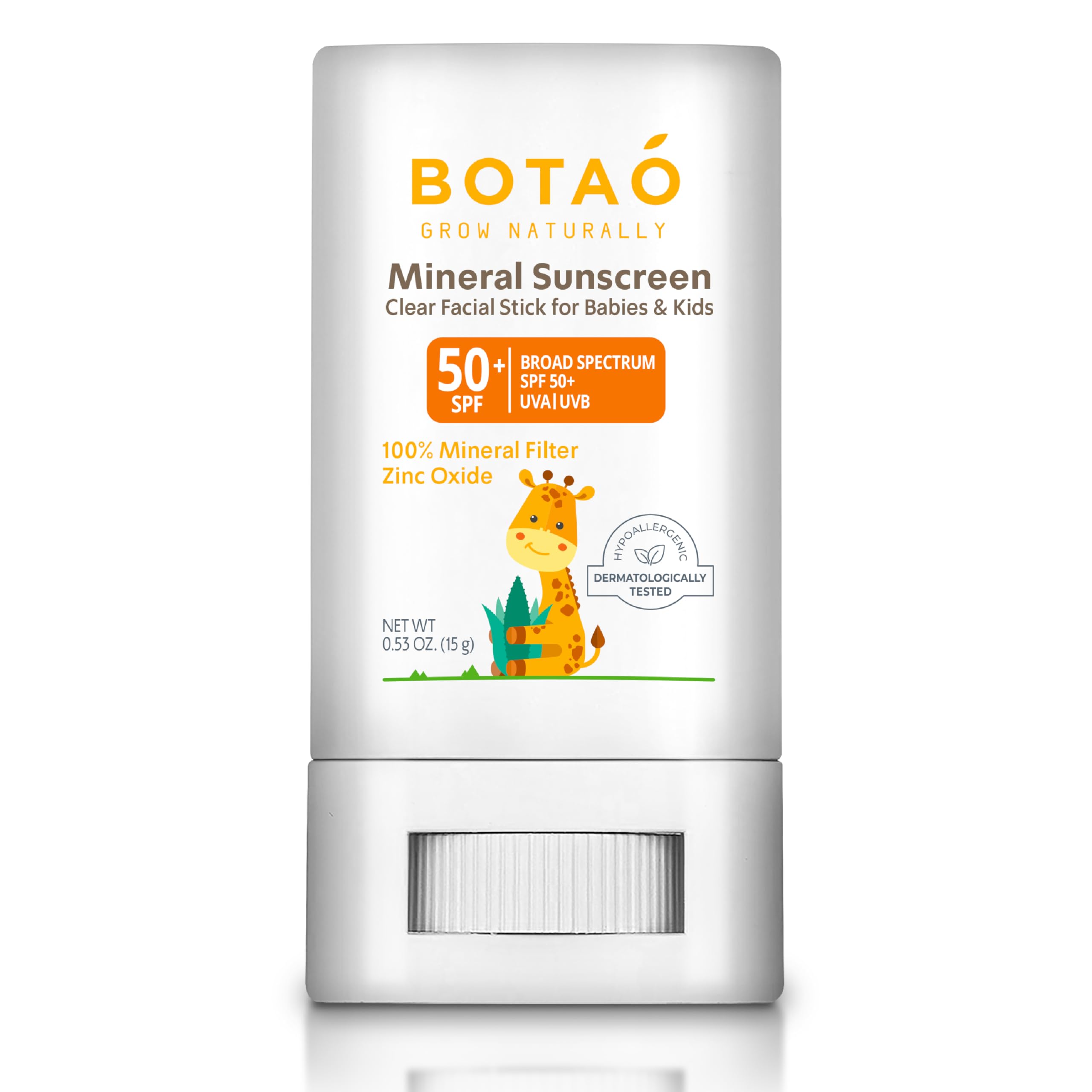 Botao baby mineral sunscreen stick close-up showing easy glide for sensitive skin