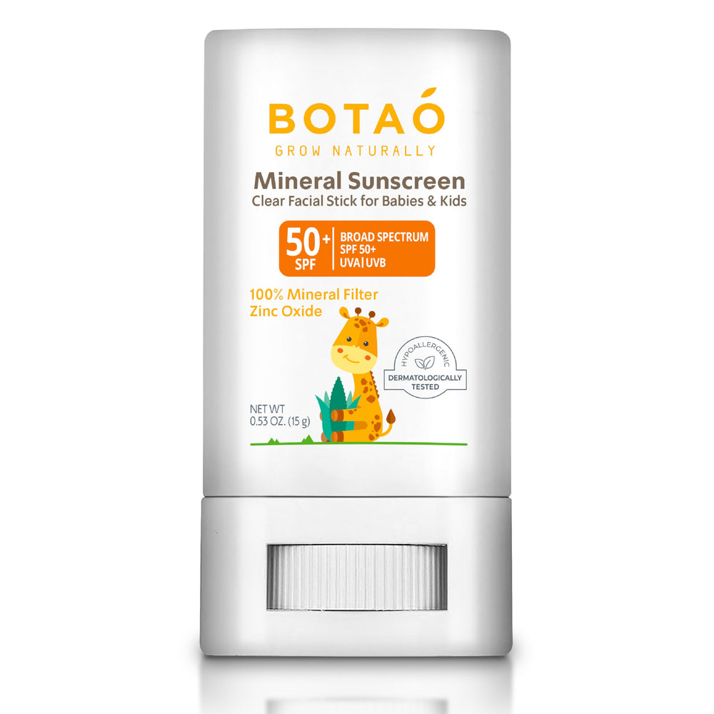 Botao baby mineral sunscreen stick close-up showing easy glide for sensitive skin