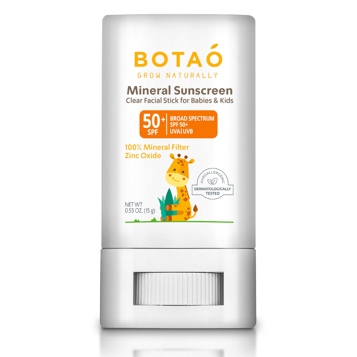 Botao baby mineral sunscreen stick close-up showing easy glide for sensitive skin
