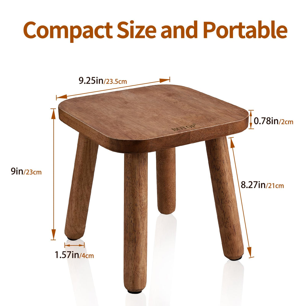 BOTOP small wooden step stool with anti-slip pads ensures stable footing.
