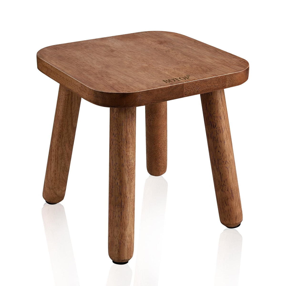 BOTOP small wooden step stool front view showcases sturdy construction for daily use.