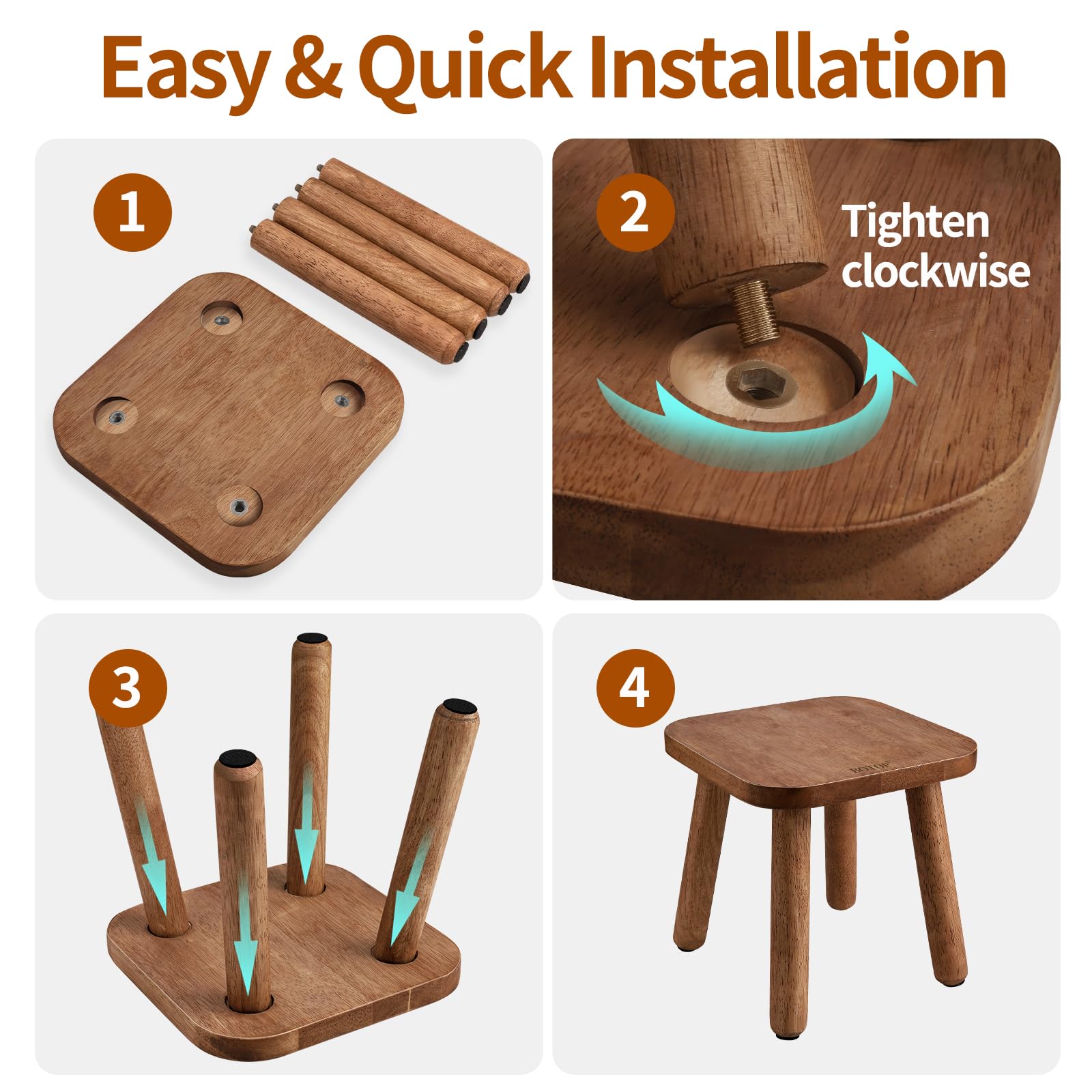BOTOP step stool supports up to 300 lbs for reliable everyday use.