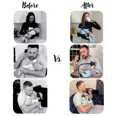 BottlesBuddy secure-clip shows stable bottle support during busy mealtimes.