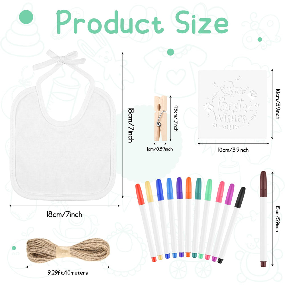 BOUBONI fabric markers brighten bibs for vibrant, washable designs.