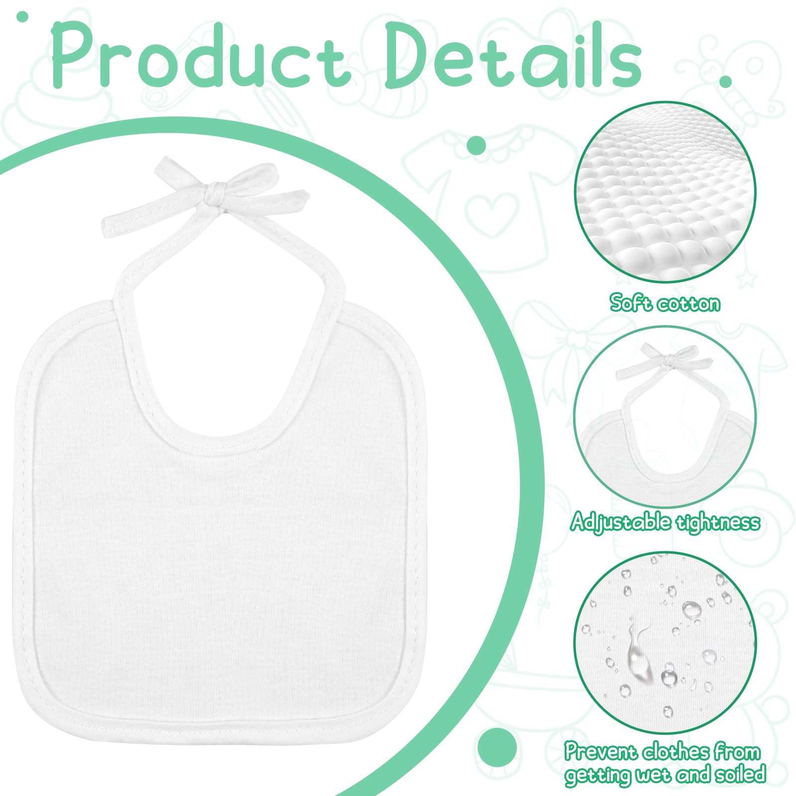 BOUBONI stencils provide 24 patterns to guide adorable bib art.