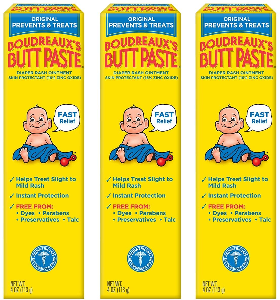 After bath skin care with Boudreaux's Butt Paste for gentle protection.
