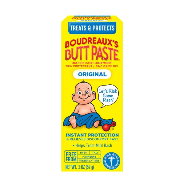 Boudreaux's Butt Paste original tube with brush applicator enables mess-free diaper care.