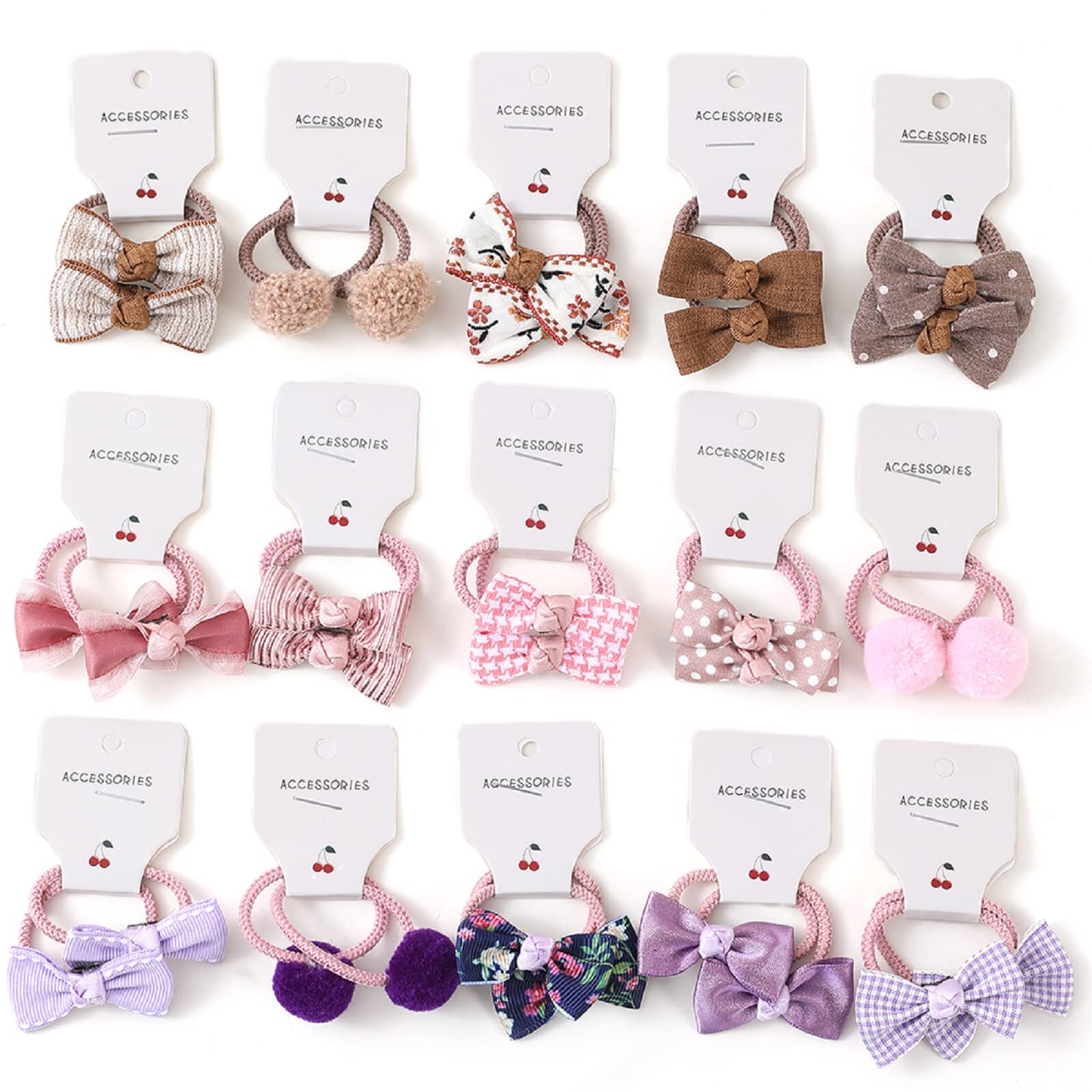 BOUNIQ baby hair ties with bows in assorted colors offering gentle hold for everyday outfits.