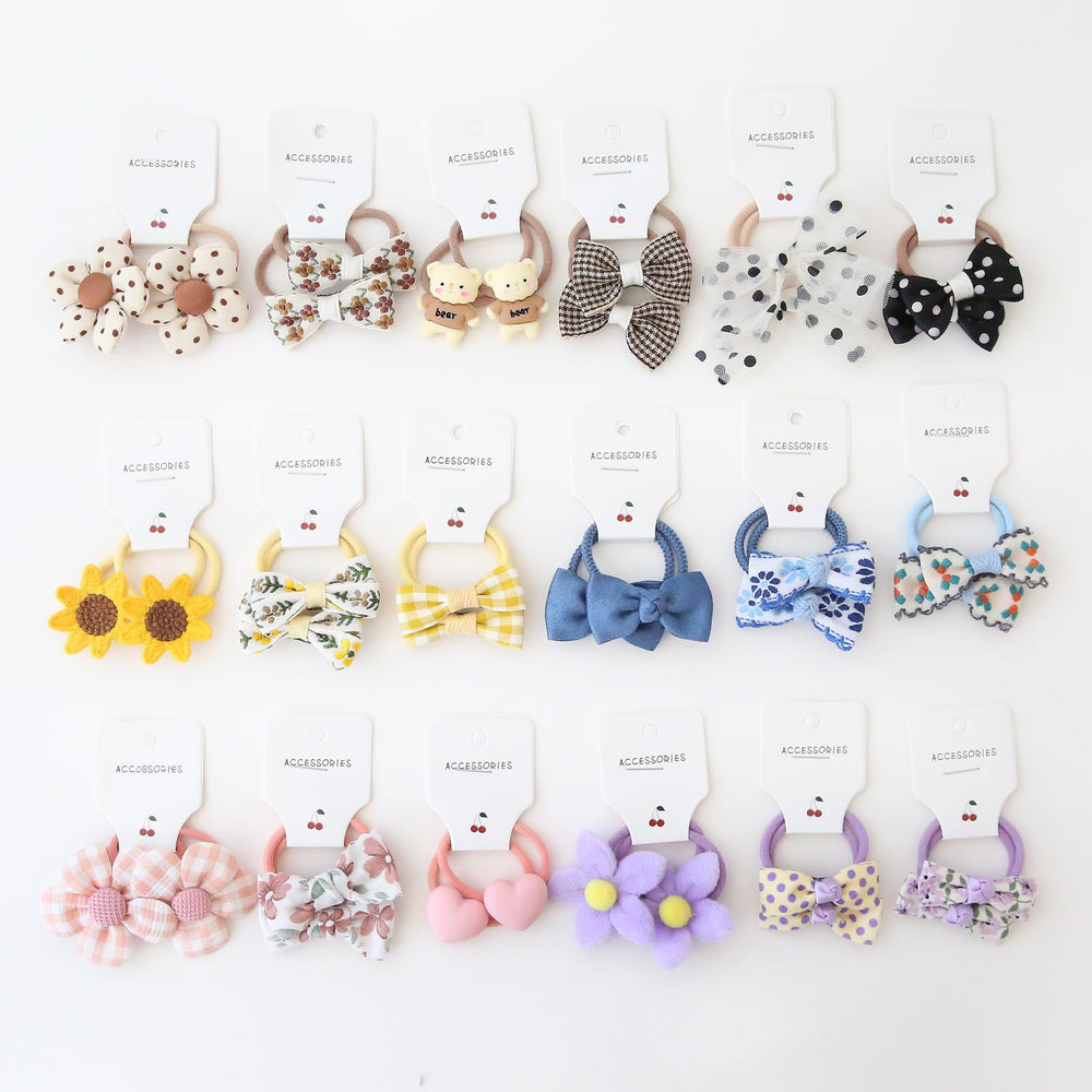 BOUNIQ hair ties with bows closeup display versatile colors for everyday outfits.
