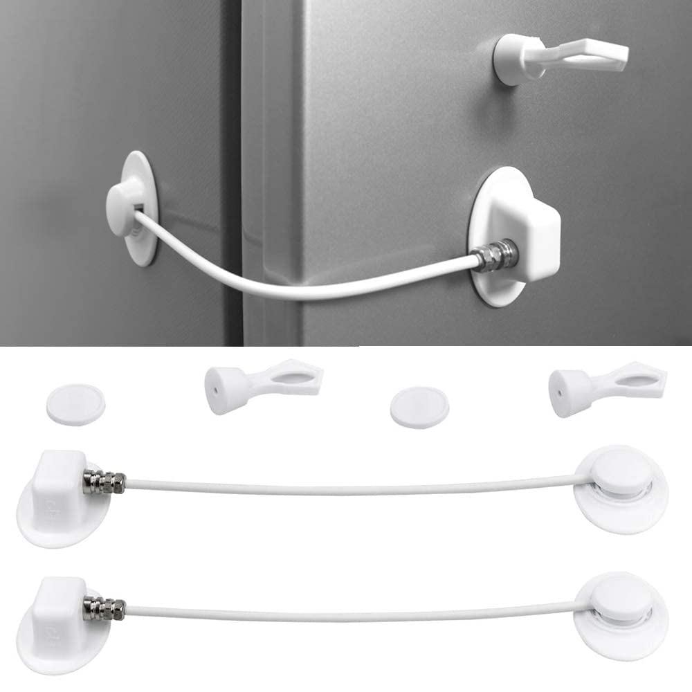 bouti1583 2pack refrigerator lock magnetic white—easy protection for curious toddlers.