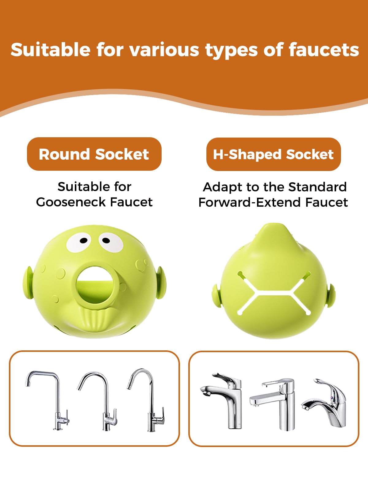 BOVELLA faucet extender gooseneck round socket supports varied faucet shapes