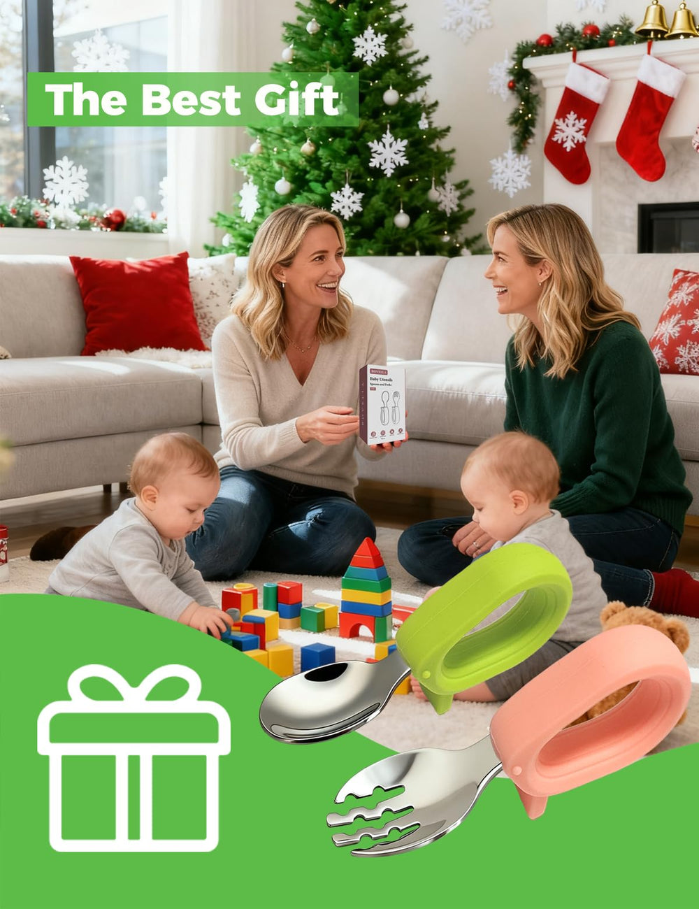 BOVELLA toddler-utensils-gift-pack presentation makes a thoughtful children's gift.