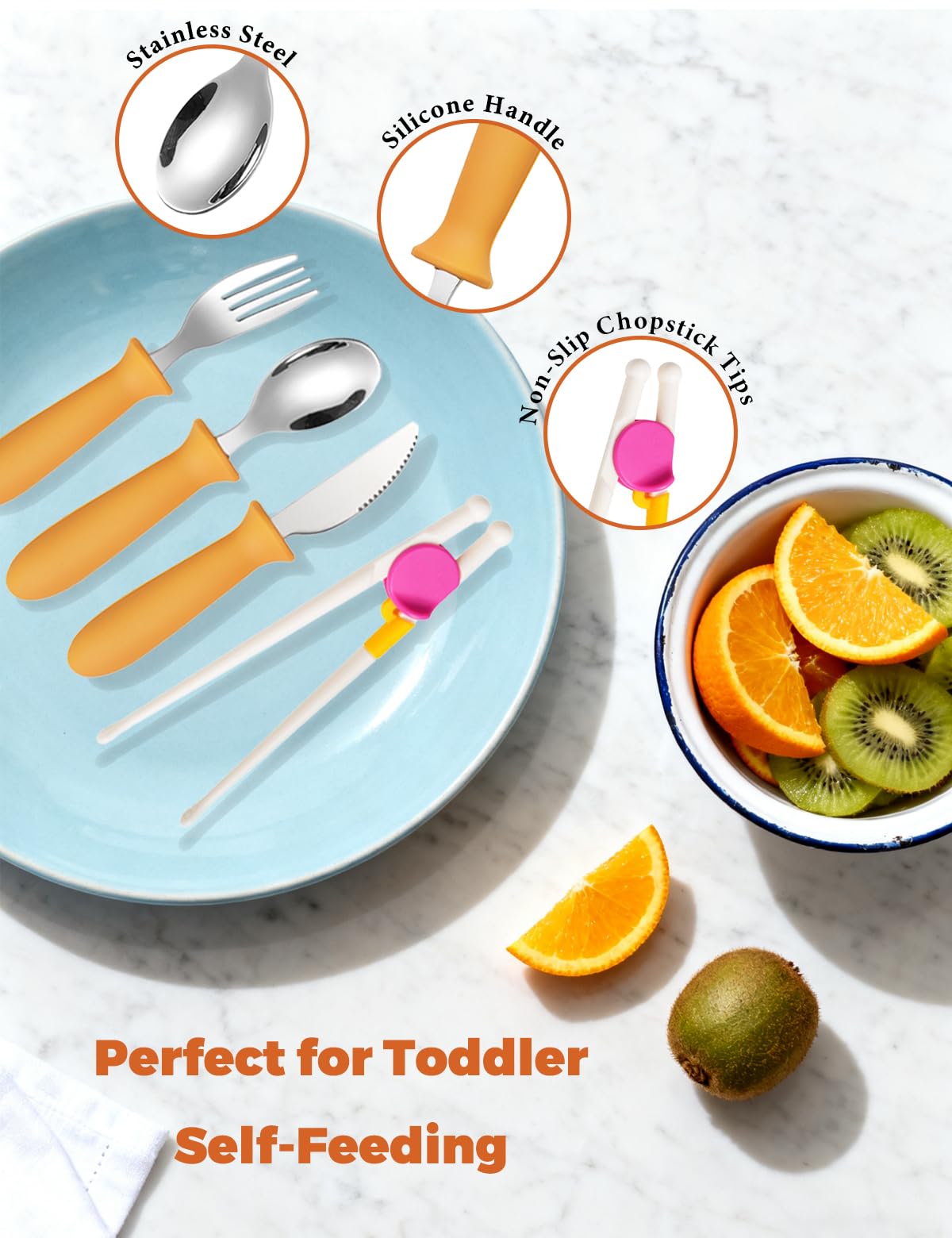 BOVELLA portable storage case keeps toddler utensils organized on the go.