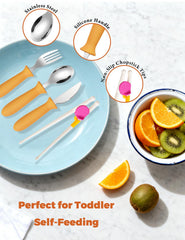 BOVELLA portable storage case keeps toddler utensils organized on the go.