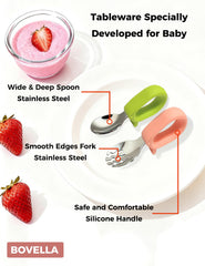 BOVELLA toddler-utensils-stainless-steel construction highlights durability and safety.