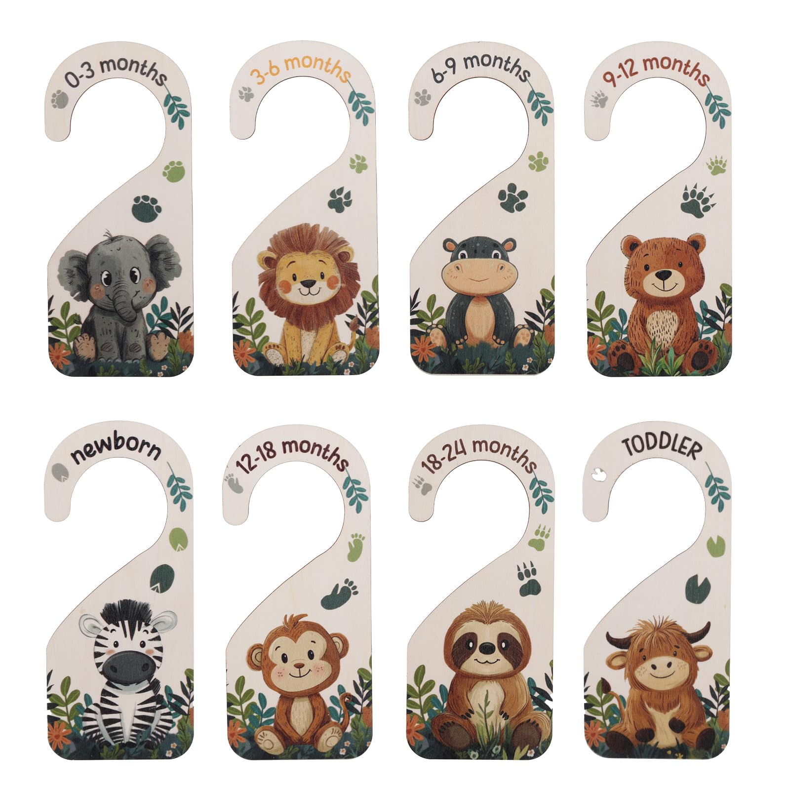 BOXOB animal-pattern wooden baby closet dividers organize clothes with charming nursery decor