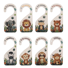 BOXOB animal-pattern wooden baby closet dividers organize clothes with charming nursery decor