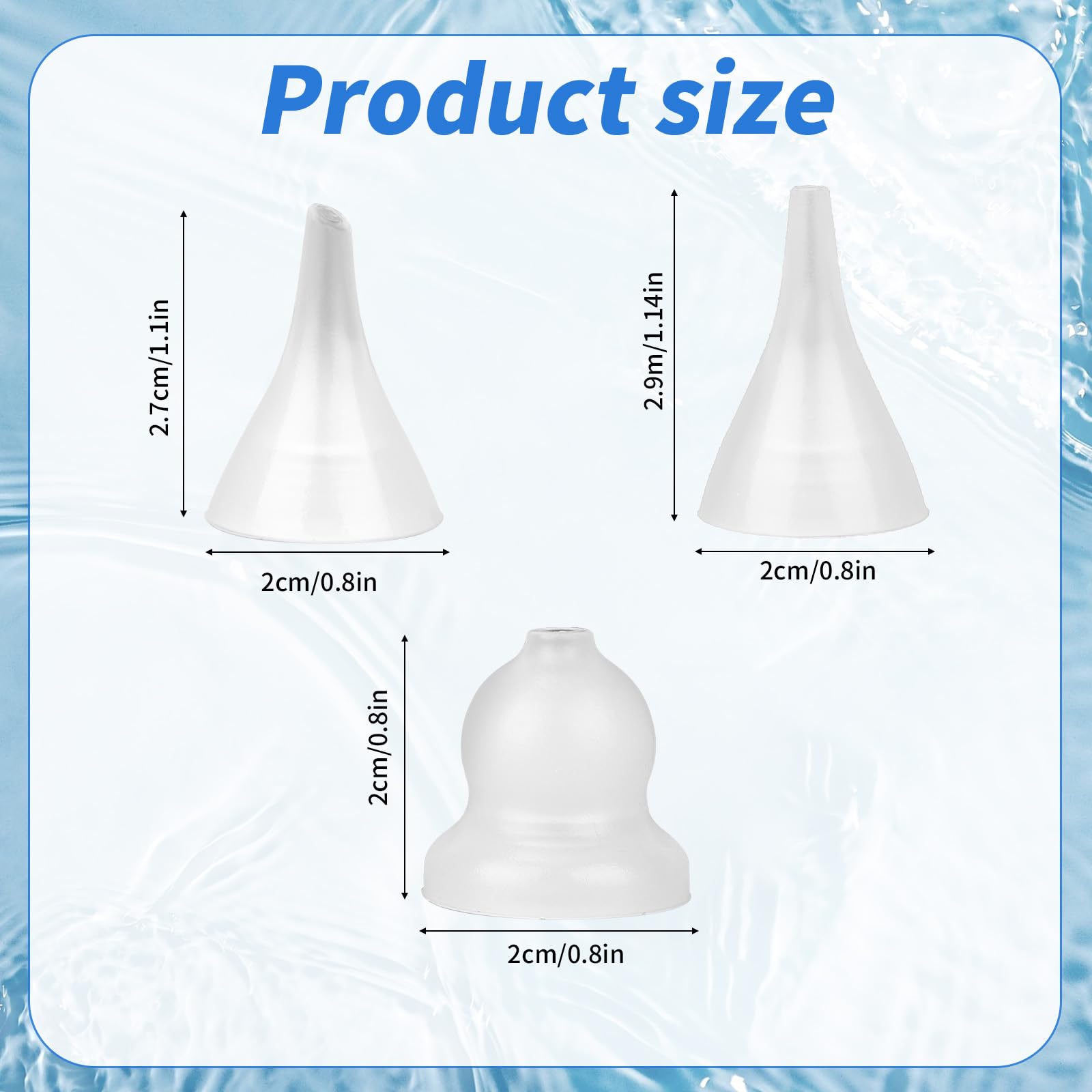 BOXOB funnel head tip for versatile cleaning of nasal passages in toddlers