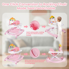 Boyro Baby 5-in-1 walker folded compactly for storage and travel convenience.