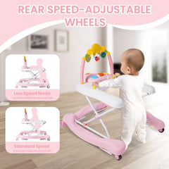 Boyro Baby 5-in-1 walker in action with bounce mode and toy music.