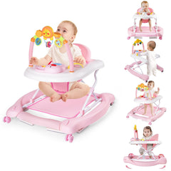 Boyro Baby 5-in-1 walker side view shows stable triangular chassis for safer walking.