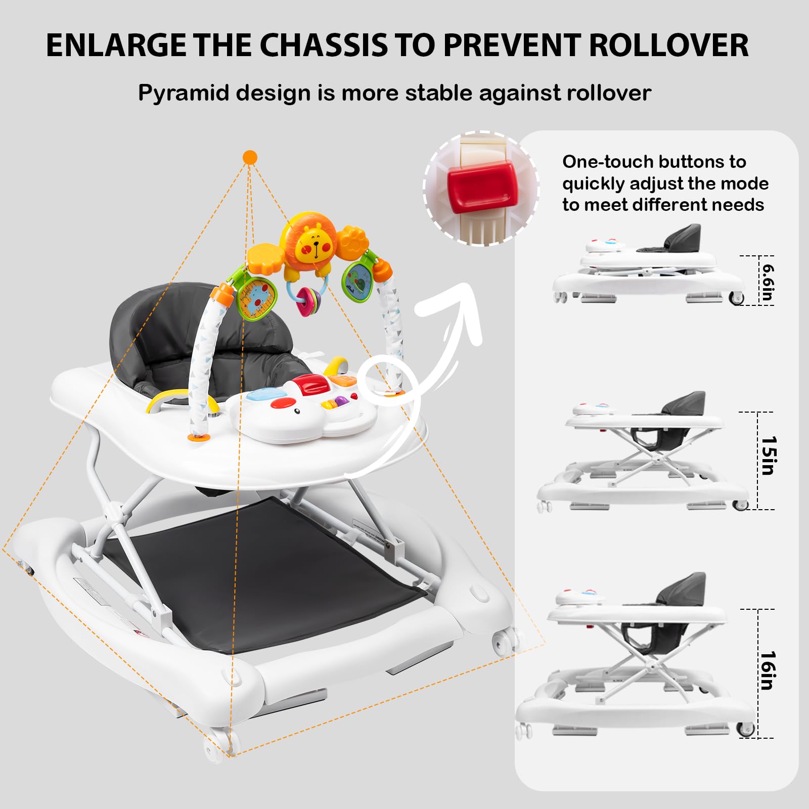 Boyro Baby removable-footrest customizes leg support for growth