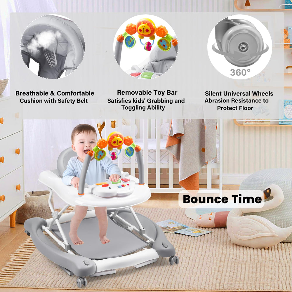 Boyro Baby walker foldable design for easy storage and travel.