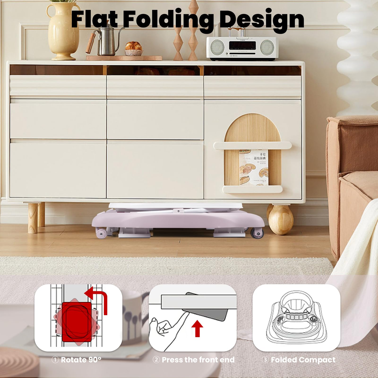 Boyro Baby Walker removable footrest offers customizable comfort for resting feet.